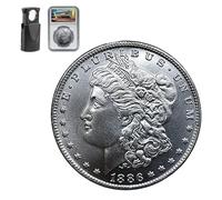 1886 Morgan Dollar About Uncirculated $1 US Coin Collectible Randomly give away a magnifying glass with light