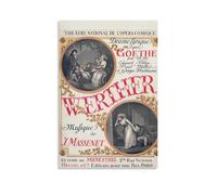 1893 Art Nouveau Scène théâtrale Impression d'Eugène Grasset « Poster pour la Première du Werther de Jules Massenet » - Décoration murale classique sur toile Décoration murale Décoration d'intérieur