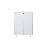 1898 Commode Vidja laqué blanc. bas. portes pleines