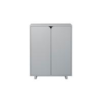 1898 Commode Vidja laqué gris. bas. portes pleines