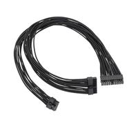 18AWG Black Flat Cable 10Pin + 18Pin to 24Pin for Computer Modulars Computer Power Supply 60cm Power Supply Cable