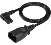 18AWG IEC 320 C14 to C7 AC Adapter Cable,IEC 320 C14 Male to C7 Female Angle AC Power Cord Standard 10A/250V for LED TV,Camera,Printer etc