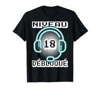 18e Anniversaire 18 Ans Gamer Gaming Niveau 18 Débloqué T-Shirt