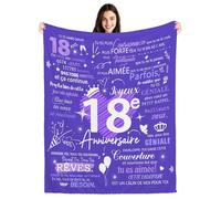 18e Anniversaire Couvertures Plaids pour filles Cadeaux d'anniversaire pour les filles de 18 Ans Fille Sœur Petite-fille Nièce Cousine Meilleure Amie Filles Idées de cadeaux d'anniversaire(18-elle)