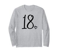 18e Anniversaire pour Filles dix-Huit Chiffres Mignons 18 Ans Manche Longue