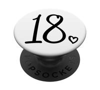 18e Anniversaire pour Filles dix-Huit Chiffres Mignons 18 Ans PopSockets PopGrip Adhésif