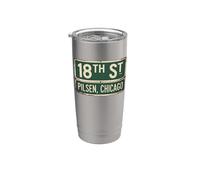 18e rue Pilsen, quartier de Chicago, Pride, Illinois Gobelet isotherme en acier inoxydable double paroi