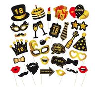 18ème Anniversaire Accessoires Photo Booth Props, 30 Pcs DIY Kit Convient pour His Or Hers 18 ème Anniversaire Celebration Propulsion de Photobooth