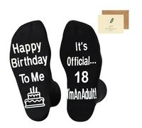 18ème anniversaire chaussettes pour garçons, garçons confortables chaussettes noires coton chaussettes heureuses 18ème anniversaire cadeaux pour garçons