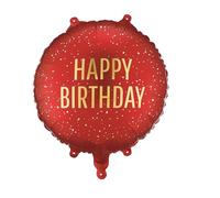 Ballon en aluminium Happy Birthday - Rouge foncé - Cadeau d'anniversaire pour enfants et adultes - Ballon décoratif à l'hélium