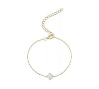 18K Gold Plated Cubic Zirconia Solitaire Diamond Bracelet Bridesmaid Bracelets Curb Cable Bracelets for Women