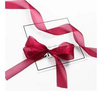 18m Beautiful Chiffon Ribbons 2.5cm Width Soft Polyester Handicraft Bowknot Box Packaging(Wine red)