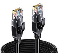 18m RJ45 Cat 7 Ethernet Network Cable,Twisted Pair Shielded SFTP 100% Copper,6mm Diameter Cable,28AWG Round Cable & Black (18M)