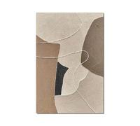 18meng Art Affiches de Luxe Nordiques avec Lignes Beige Marron Tableau Mural Moderne Abstrait Minimalisme Peinture sur Toile pour Salon Chambre Galerie Décoration D'intérieur 100x200 cm Sans Cadre