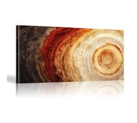 18meng Art Blanc Brun Cerne d'arbre Impression sur Toile 90x180 cm Tableau Affiche Moderne Decoration Murale Abstrait Peinture Image sur Toile Tableau Decoration Murale Salon Sans cadre