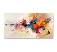 18meng Art Grande Impression sur Toile Abstrait Coloré Géométrie Peinture Poster Affiche Moderne Murale Image sur Toile Abstrait Tableau Decoration Murale Salon Chambre 100x200 cm Sans Cadre