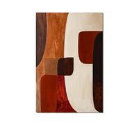 18meng Art Moderne Impression sur Toile Blanc et Marron Géométrique Abstrait Image Tableau Murale Affiche 70x120 cm XXL Grande Décoration Salon Chambre Tableaux Decoratifs Muraux Sans Cadre