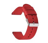 18mm 20mm 22mm 24mm Coloré Nylon Toile Bracelet Montre Homme et Femme Bracelet Montre Accessoires, Rouge, 18mm