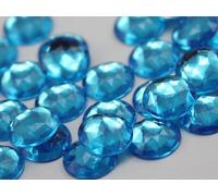 18mm Flat Back Round Acrylic Rhinestones Jewels Plastic Gems Embelishments for Cosplay/Costumes Jewelry Making - 30 Pieces (Blue Aqua A21)