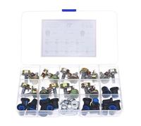 18Pcs 3Pin WH148 Single Potentiometer Kit B1K 5K 10K 20K 50K 100K 500K 1M with knobs Single potentiometer set Shaft Nuts MQXFCZUX
