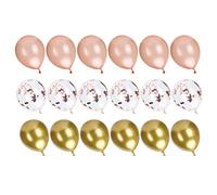 18pcs ballons de ballon en or rose rose ballons à paillettes 15,7 pouces pour les décorations de fête d'anniversaire de mariage (Set b)