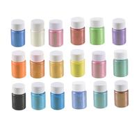 18pcs Mica Powder, 18 couleurs Piigment Pigment Pordre Cosmetic Grade Pigment Savon Jewelry en résine Epoxy Resin 6 grammes