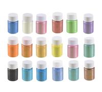 18pcs Mica Powder, 18 couleurs Piigment Pigment Pordre Cosmetic Grade Pigment Savon Jewelry en résine Epoxy Resin 6 grammes