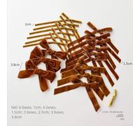 18pcs Nœuds pour mini pour en pour velours Multiple Tailles Faits Main | Assortiment de couleurs pour beige brun clair foncé vert clair foncé Taille 1cm 1.5cm 2.5cm 3.8cm Utilisation