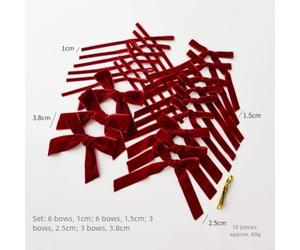 18pcs Nœuds pour mini pour en pour velours Multiple Tailles Faits Main | Assortiment de couleurs pour beige brun clair foncé vert clair foncé Taille 1cm 1.5cm 2.5cm 3.8cm Utilisation