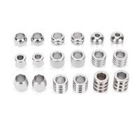 18Pcs Perles De Barbe, Perles De Cheveux Viking En Acier Inoxydable Haute Dureté Tresses Accessoires Convient Pour Cheveux, Barbe Tissage, Pendentif, Bracelet Et Bijoux DIY, Etc.