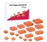 18Pcs Pure Copper Heatsinks For Raspberry Pi 5 /Pi 4B, Cpu Cooler Heatsinks With Thermal Conductive Adhensive Tape Compatible With Raspberry Pi 5/Raspberry Pi 4 Model B[Z646]