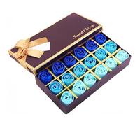 18pcs Savon de fleur en Forme de Rose dans un Boite (Couleur aléatoire) - Gearmax