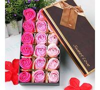 18pcs Savon de fleur en Forme de Rose dans un Boite (Rose rouge) - Gearmax