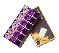 18pcs Savon de fleur en Forme de Rose dans un Boite (Violet) - Gearmax