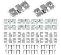 18Pcs Support Montage Encastré Dissimulé avec Vis, Matériel Suspension Mural Acier Inox Suspendu, Fixation Murale Invisible pour Photos, Miroirs, Sffichage D'image (Argenté)