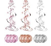 18pcs Suspendus décorations de fête de Tourbillon, Anniversaire Suspendu au Plafond tourbillard Garland sworamer Spiral pour Les Festivals de la Saint-Valentin Supplies de Noël de Mariage