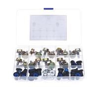 18Pcs WH148 Single Potentiometer Kit 3Pin B1K/5K/10K/20K/50K/100K/500K/1M with knobs Single potentiometer set Shaft Nuts +BOX CZAOINCU