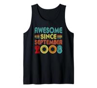 18th Birthday Idea Awesome Since September 2008 18 Years Old Débardeur