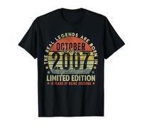 18th Birthday The Real Legends October 2007 18 Years Old Men T-Shirt