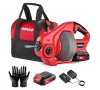 18V(20V MAX) Furet Déboucheur de Canalisation, Arbre Flexible de 7,6m Tarière de Vidange, Adapté au Diamètre du Tuyau de 19-76mm, Idéal pour le Drainage pour la Salle de Bain, l'Égouttement et l'Évier