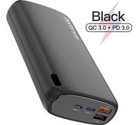 18w Charge rapide Power Bank 20000 Mah Portable Téléphone portable Batterie externe Powerbank Noir