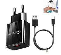 18W Chargeur Type C Charge Rapide, Adaptateur Secteur Quick Charge 3.0 pour Samsung Galaxy Note9/S9/S9 Plus/Note8/S8/S8 Plus/S7/S7 Edge/S6/S6 Edge, Xiaomi, Huawei, HTC, avec Câble USB C 1M