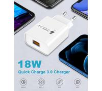 18w Chargeur Usb Avec 2m Câble Usb C Charge Rapide Pour Samsung Galaxy S23+/S22/S21/S10/S9/S8/A14/A34/A54 5g,Xiaomi,Redmi,Huawei, Quick Charge 3.0 Adaptateur Prise Usb Secteur Chargeur Telep[Z3451]
