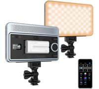 18W Lampe Vidéo Led À Intensité Variable Lumière De Caméra Avec Contrôle D'Application 2800K-6800K Irc95+ Batterie Rechargeable Np-F550 Panneau Lumineux De Pour Caméscope Dslr Youtube Vlog