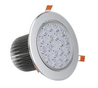 18W LED Round Recessed Commercial Lighitng Ceiling Spotlights Anti-Glare Aluminum Embedded Panel Lights Aisle Living Room Decorative Lighting Downlights High,Platinum Silver Light