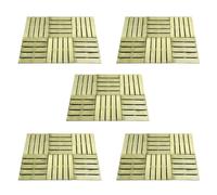 18x Bois Dalles de Terrasse Vert Revêtement de Plancher Jardin Patio vidaXL