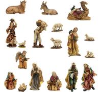 18x FADEDA Figurines de crèche / Hauteur:11 cm / peintes à la main / figurines de crèche très détaillées - Noël Table Décoration Accessoires de crèche