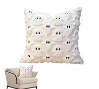 18x18 Pillow Cover, Halloween Ghost Pillowcase, Gothic Decor Accent, Excellent Softness & Airflow, Soft Fabric, Hidden Zipper Closure, for Porch, Bedroom Decoration, Sofa, 17.72x17.72 inches