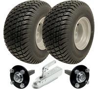 18x8.50-8 ATV Trailer Kit Wanda P332 Grass Wheels Hub & Stub Axles + Hitch 750kg