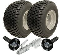 18x8.50-8 ATV Trailer Kit Wanda P332 Wheels Hub & Stub Axles Swivel Hitch 750kg